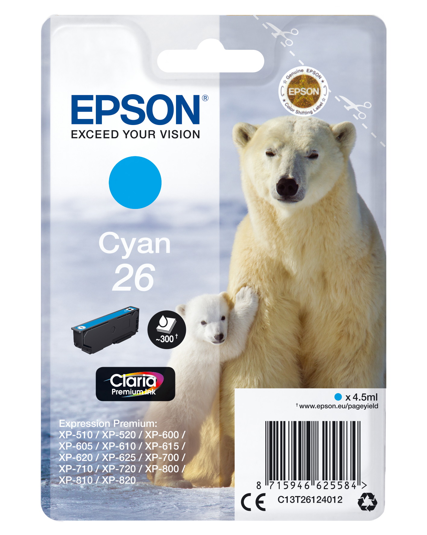 26 Polar bear Claria Premium Single Cyan Ink