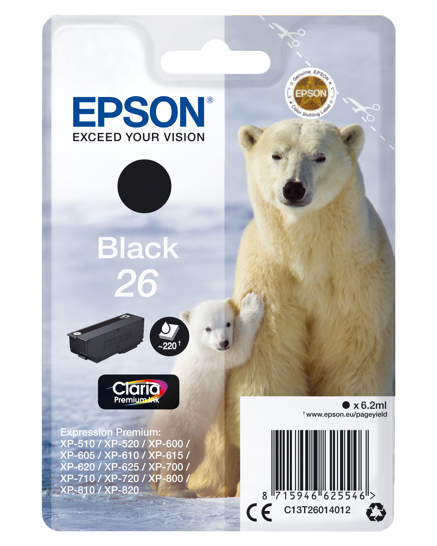 26 Polar bear Claria Premium Single Black Ink