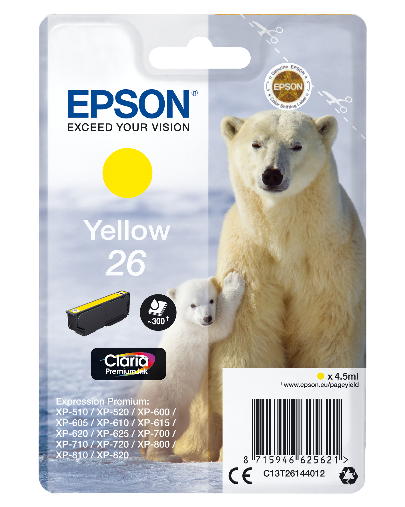 26 Polar bear Claria Premium Single Yellow Ink