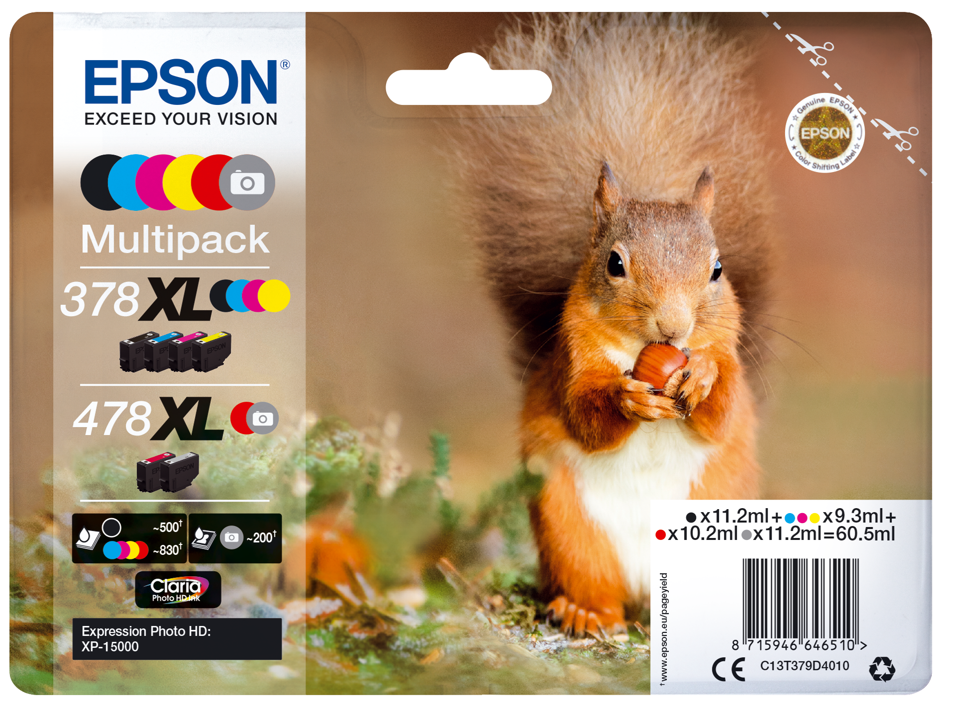 378XL / 478XL Multipack Claria Photo HD 6-colours Ink