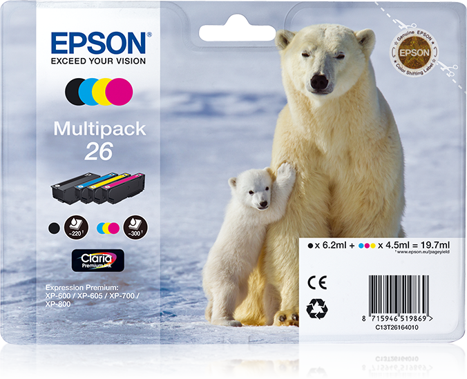 26 Polar bear Claria Premium Multipack 4-colours Ink