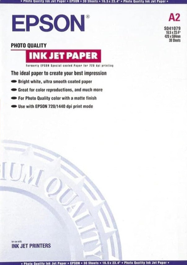 Epson Photo Quality Ink Jet Paper, DIN A2, 102g/m2, 30 Sheets
