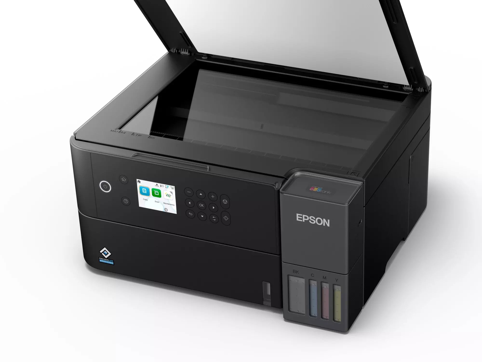 Epson EcoTank L6360 inkjet printer showcasing its sleek design and user interface.
