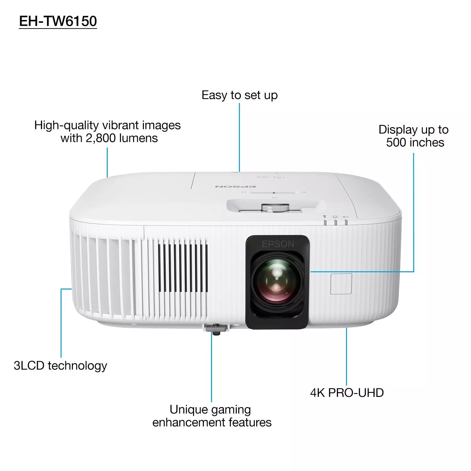 Epson EH-TW6150 Projector (V11HA74040)