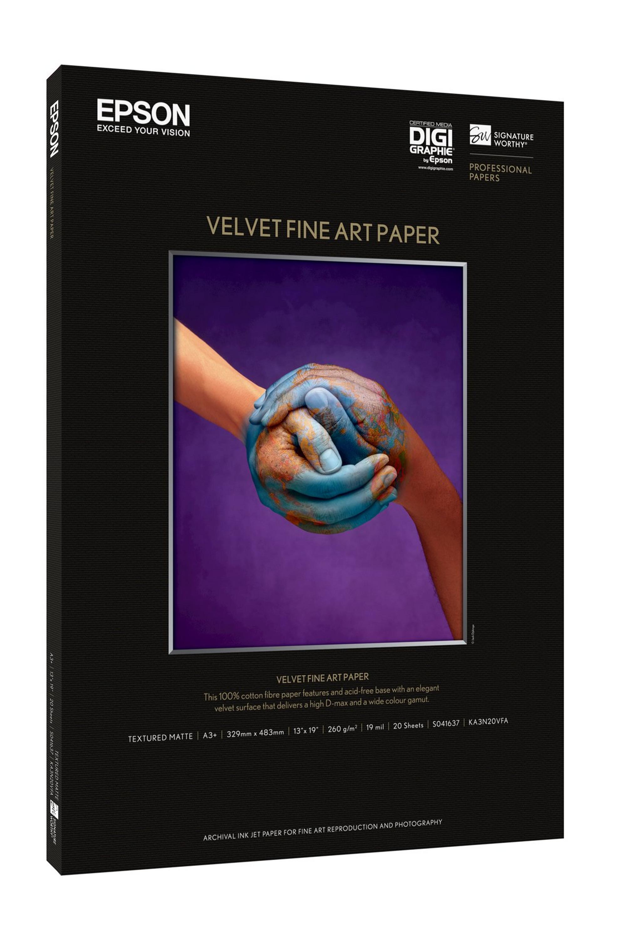 Epson Velvet Fine Art Paper -A3+, 260g/m² - 20 sheet