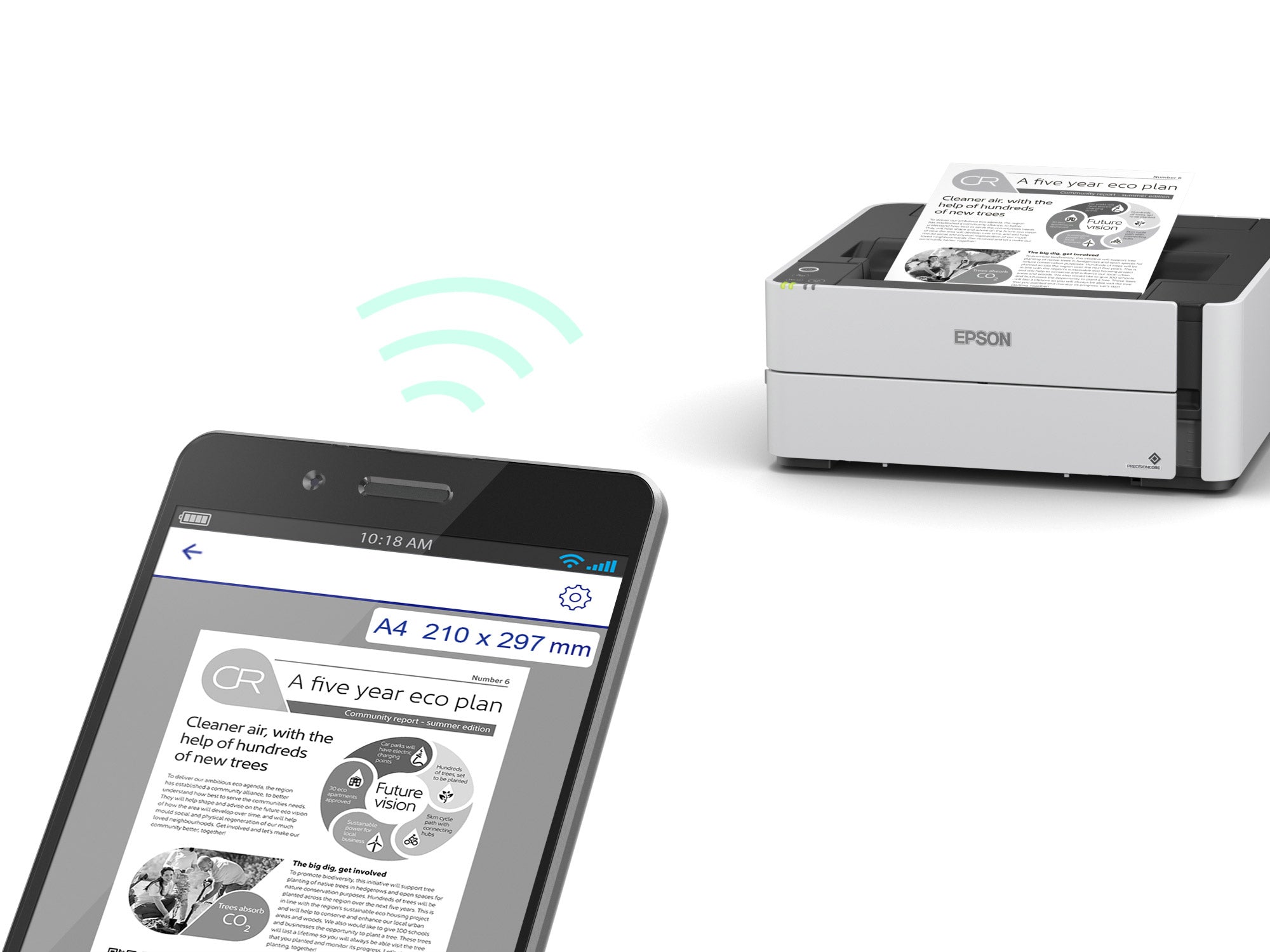 Epson EcoTank M1180 (C11CG94405) შავთეთრი პრინტერი