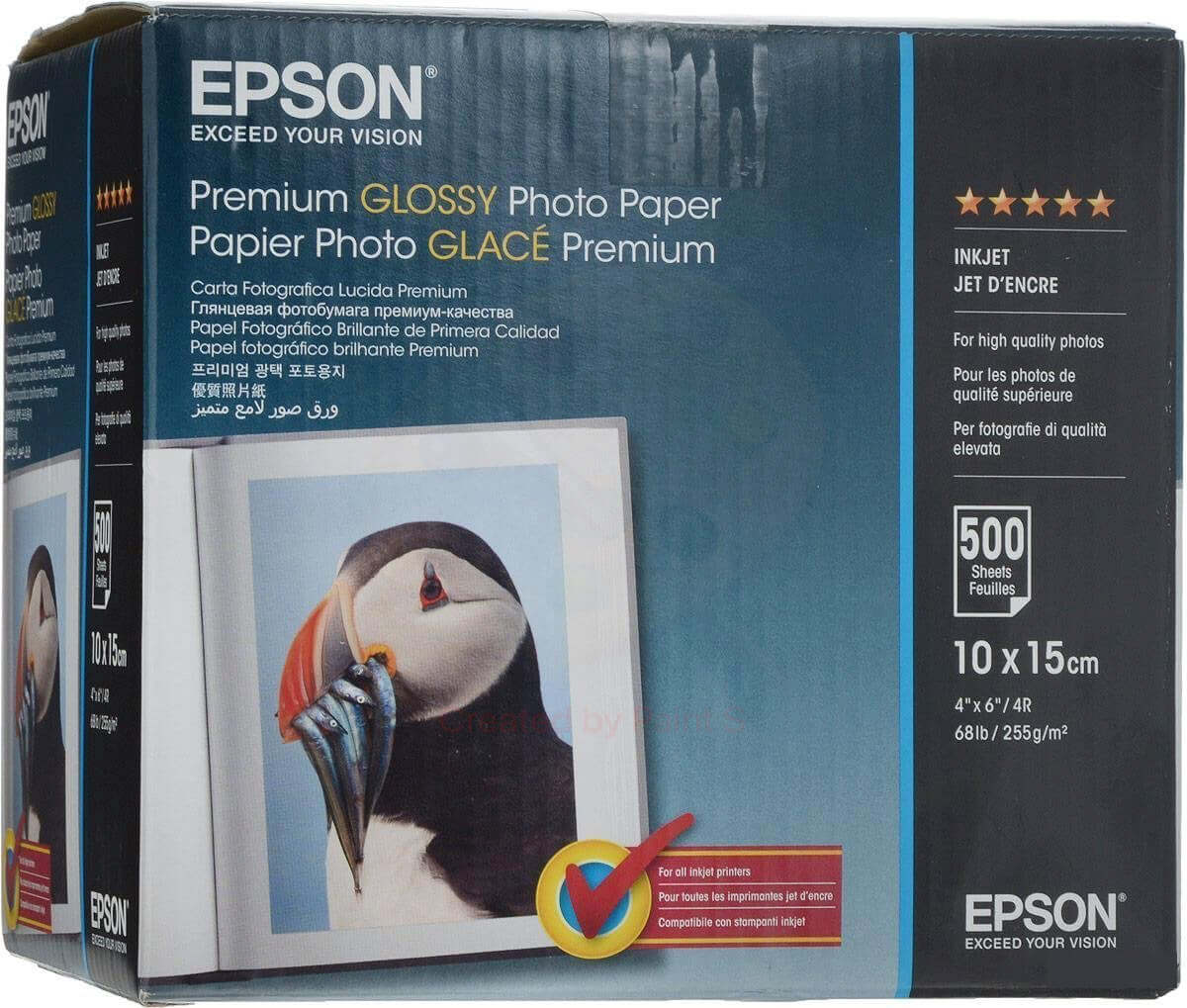 Epson Premium Photo Paper 8 x 10 68 Lb High Gloss White 20 Sheets