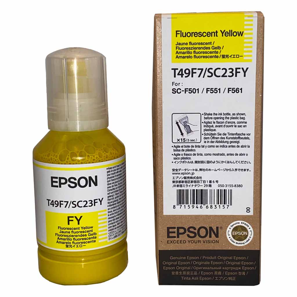Epson genuine fluro yellow dye sublimation ink 140ml bottle for SC-F501 / F551 / F561