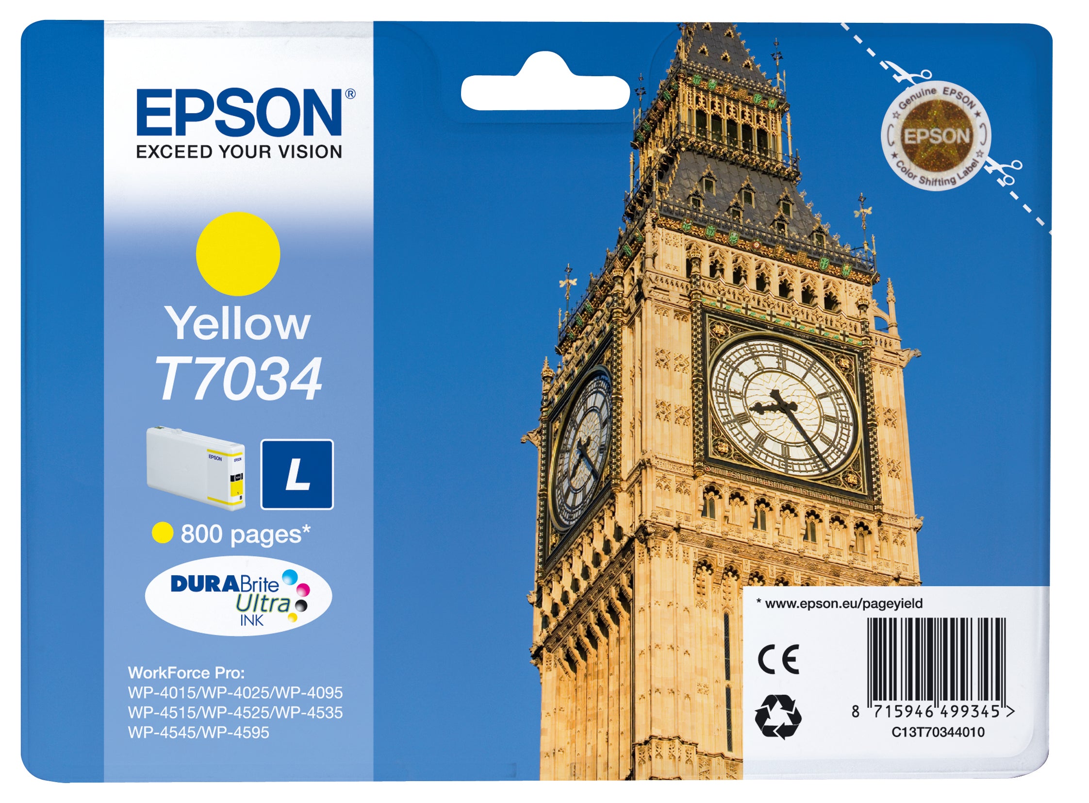 Ink Cartridge T703* L Yellow 0.8k (C13T70344010)