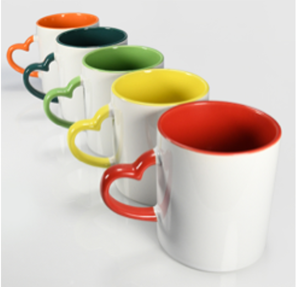 SUBLIMUG - SD-811 Heart Handel Color with Inside Mug mug for sublimation