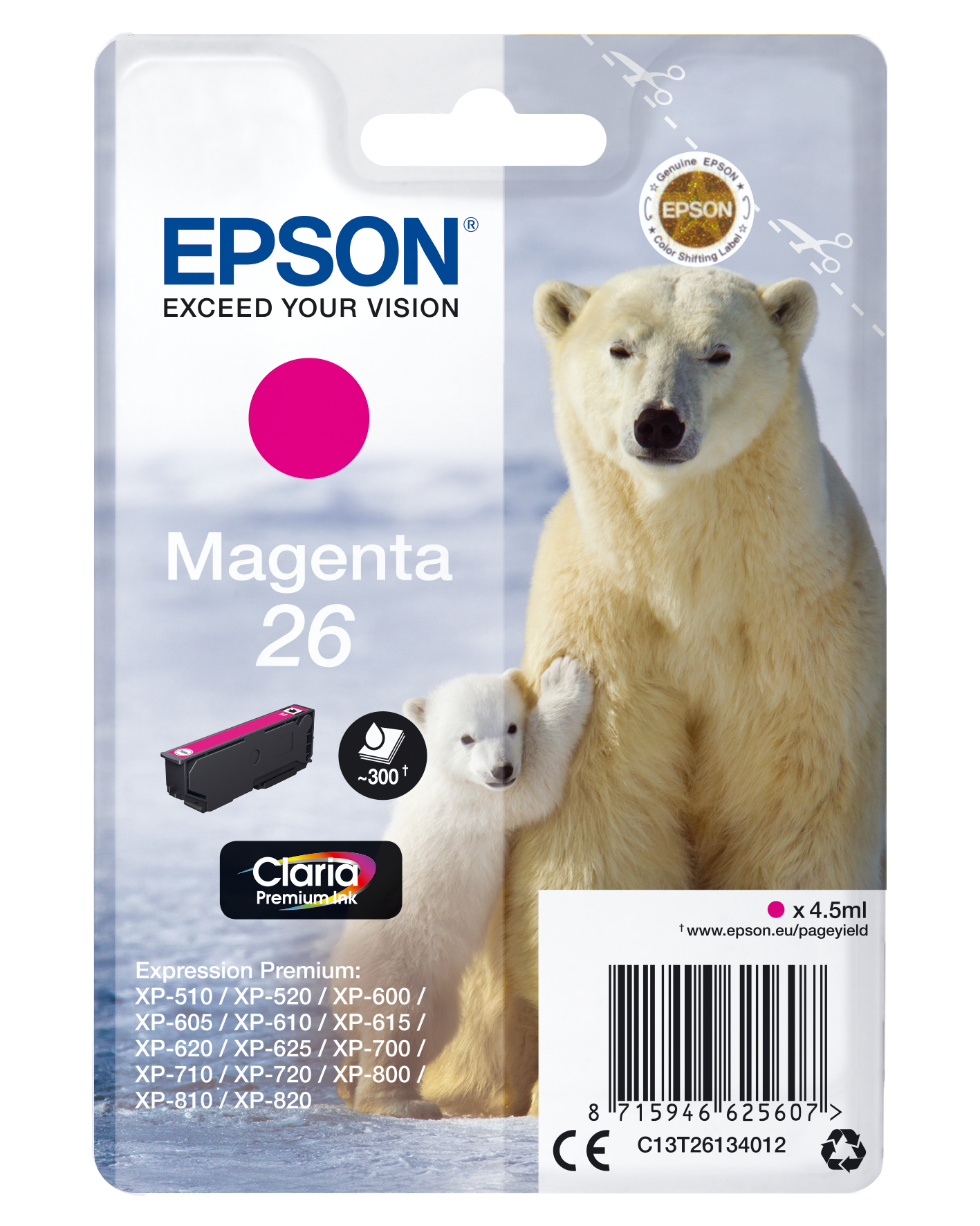 26 Polar bear Claria Premium Single Magenta Ink