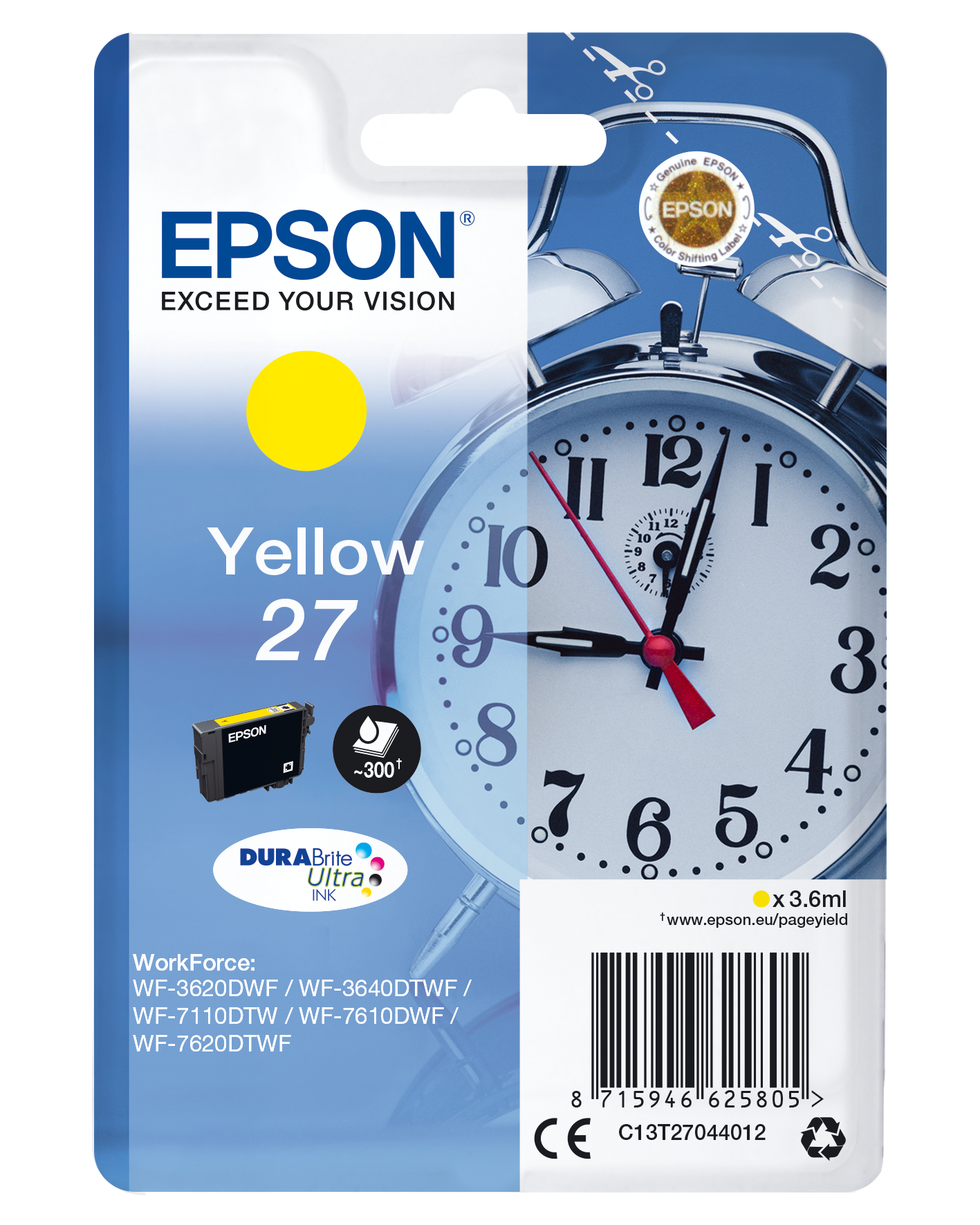 27 Alarm Clock DURABrite Ultra Single Yellow Ink