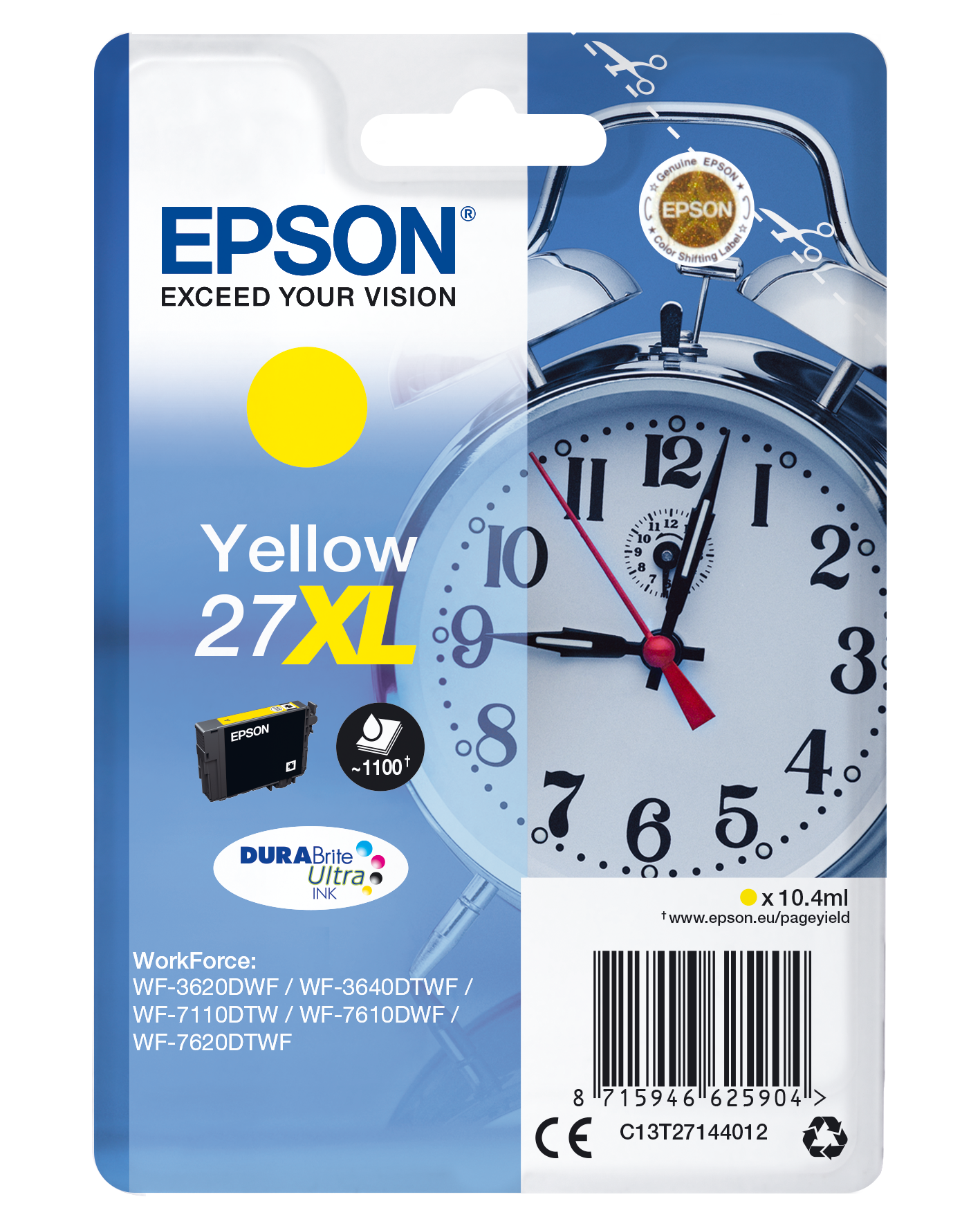 27XL Alarm Clock DURABrite Ultra Single Yellow Ink