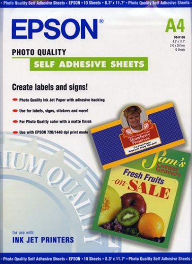 Photo Quality Self-Adhesive Paper A4 (10 Sheets)