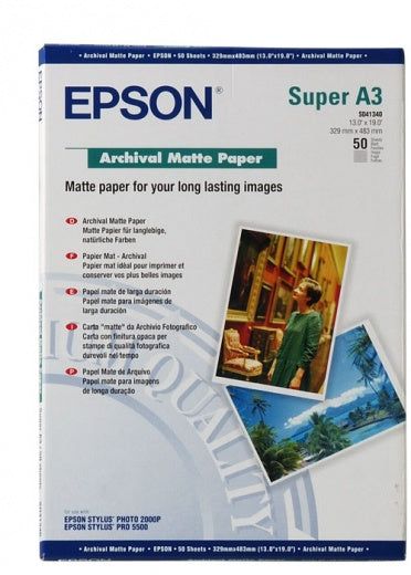 Epson Archival Matte Paper - A3+, 189g/m² - 50 sheets