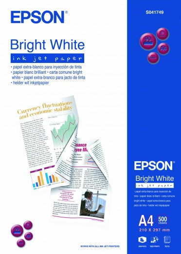 Epson Bright White Ink Jet Paper, DIN A4, 90g/m², 500 Sheets