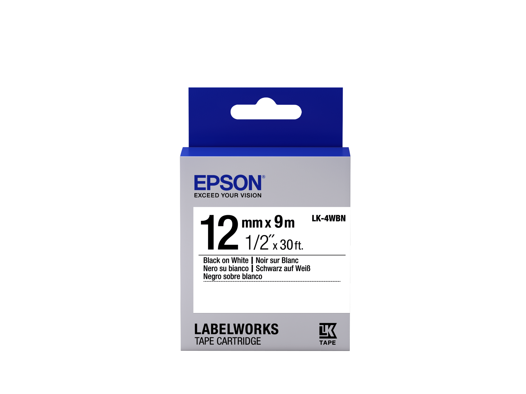 Epson Label Cartridge Standard LK-4WBN Black/White 12mm (9m)
