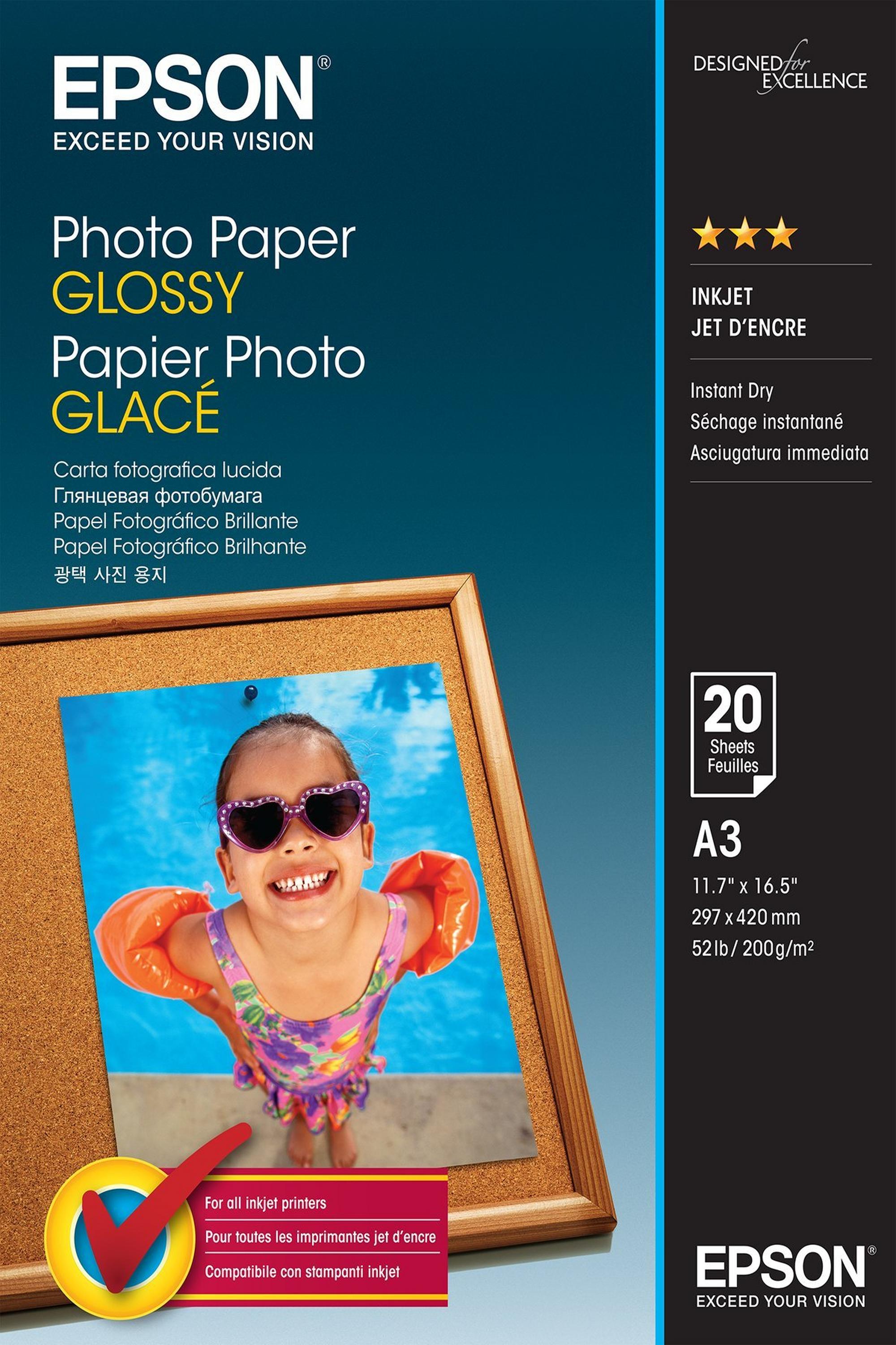 Epson Photo Paper Glossy - A3, 200g/m² - 20 sheets