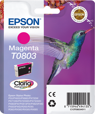 Singlepack T0803 Magenta Claria Photographic Ink