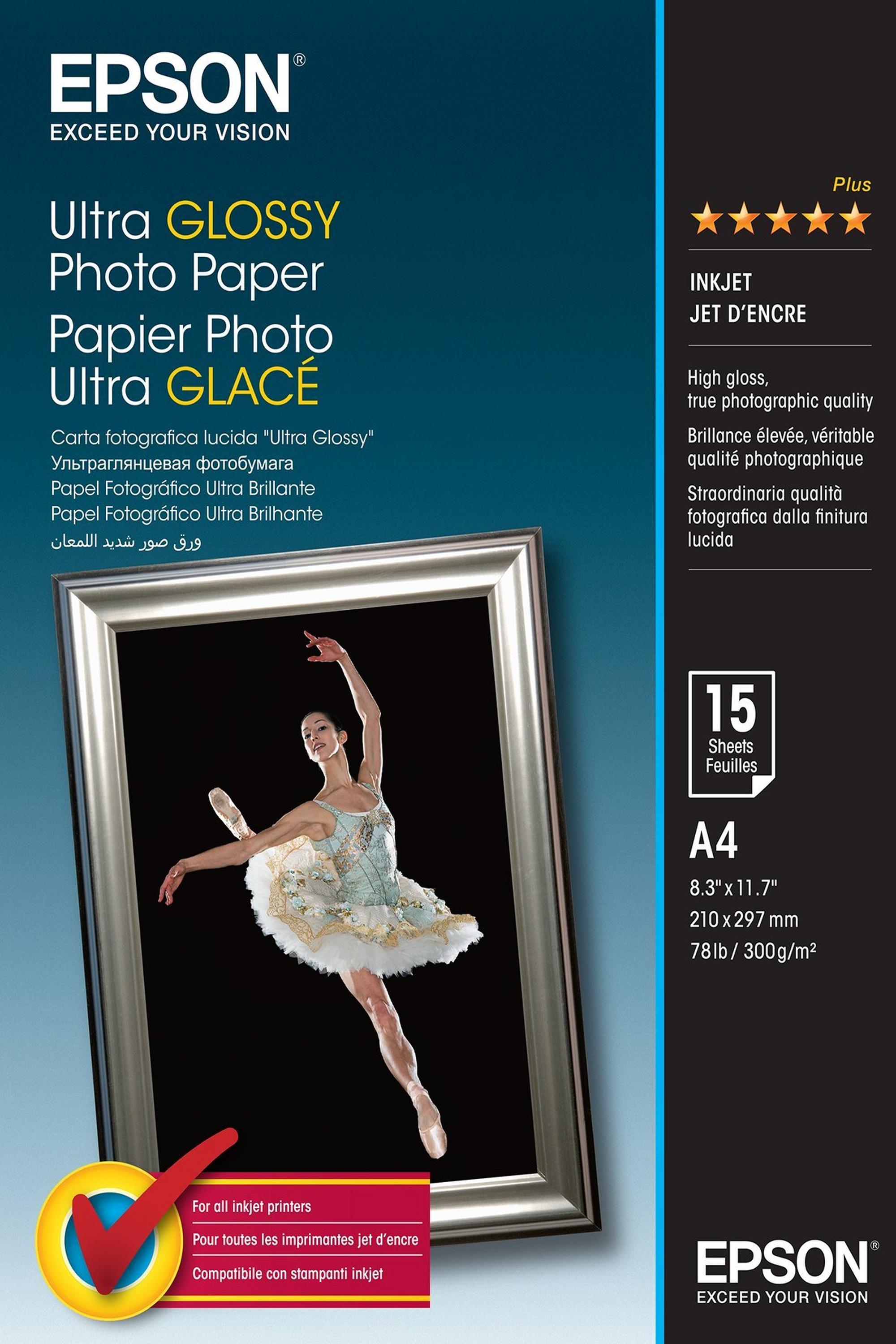 Epson Ultra Glossy Photo Paper - A4, 300g/m² - 15 Sheets