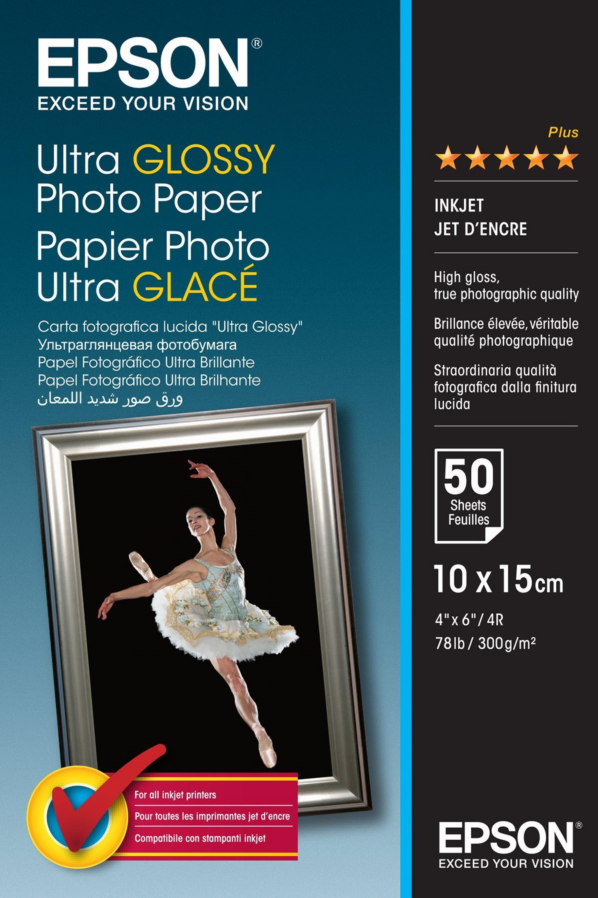 Epson Ultra Glossy Photo Paper - 10x15cm, 300g/m² - 50 Sheets
