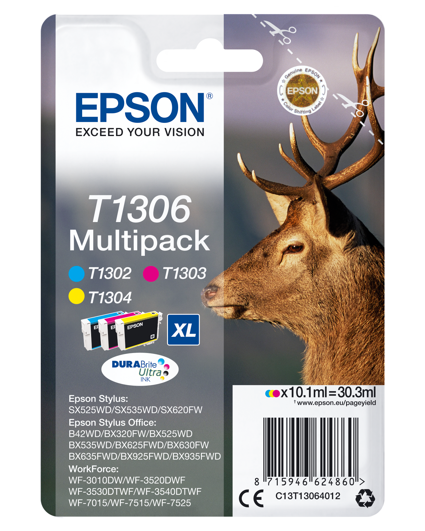 T1306 Stag DURABrite Ultra Multipack 3-colours Ink