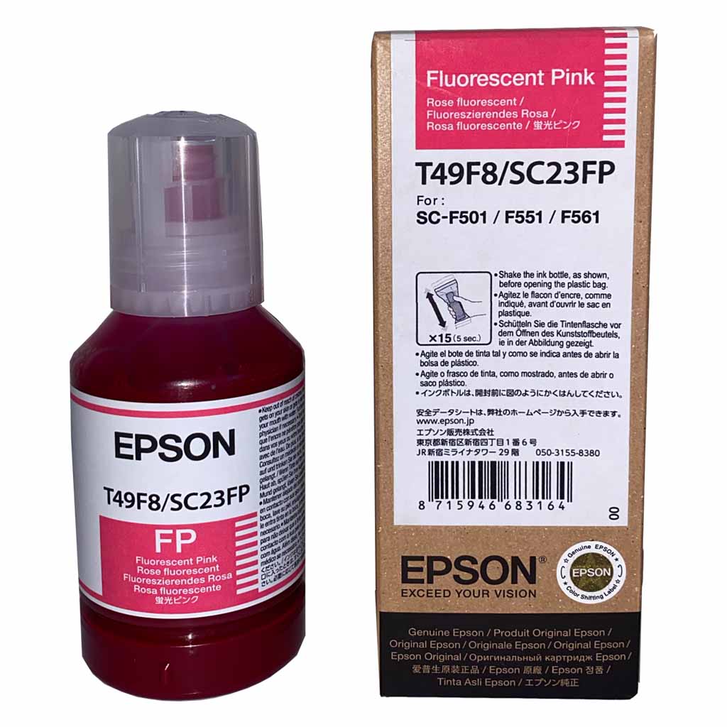 Epson genuine fluro pink dye sublimation ink 140ml bottle for SC-F501 / F551 / F561