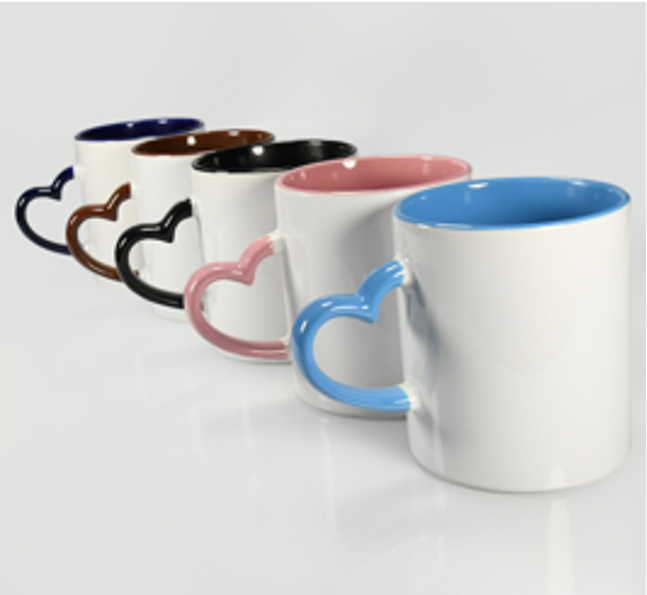 SUBLIMUG - SD-811 Heart Handel Color with Inside Mug mug for sublimation